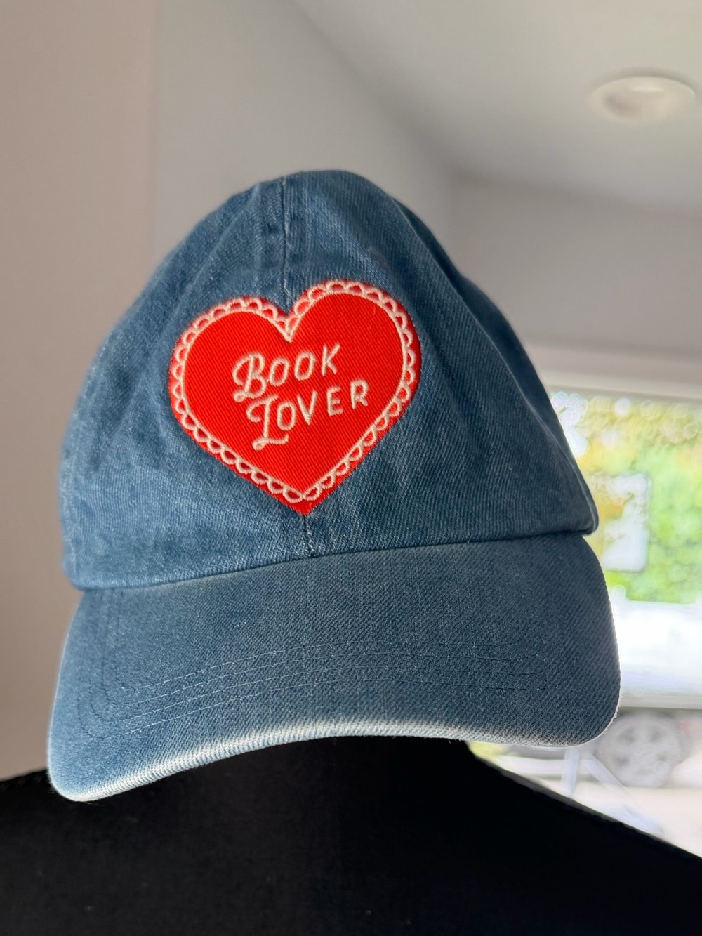 Barnes & Noble Kids Denim Cap with Red Heart 'Book Lover' Patch